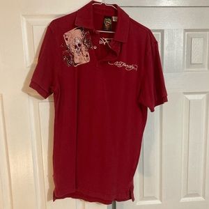 Ed Hardy red vintage polo skull cards and eagle